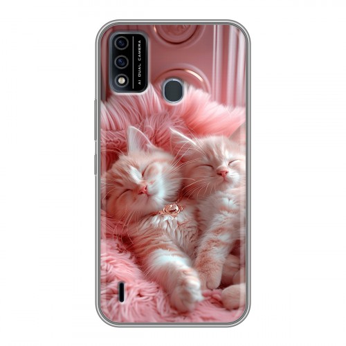 Дизайнерский силиконовый чехол для Itel A48 котята котики