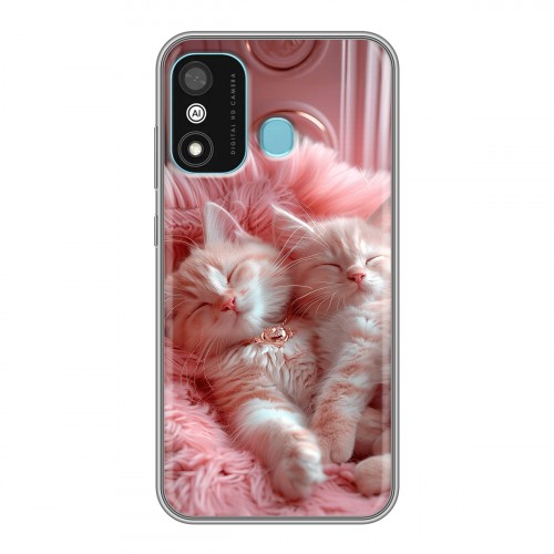 Дизайнерский силиконовый чехол для Itel A27 котята котики