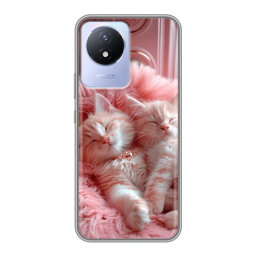 Дизайнерский силиконовый чехол для Vivo Y11 (2023) котята котики