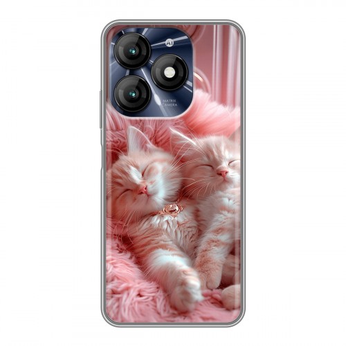 Дизайнерский силиконовый чехол для Itel A70 котята котики