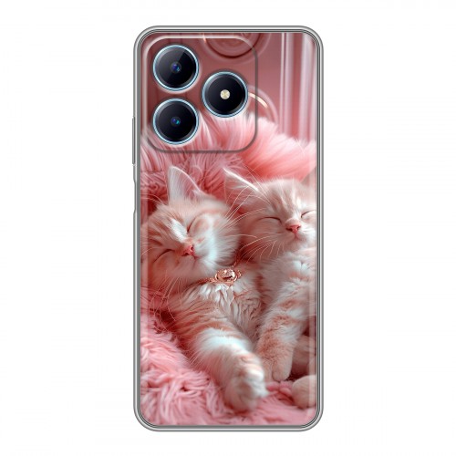 Дизайнерский силиконовый чехол для Realme C63 котята котики