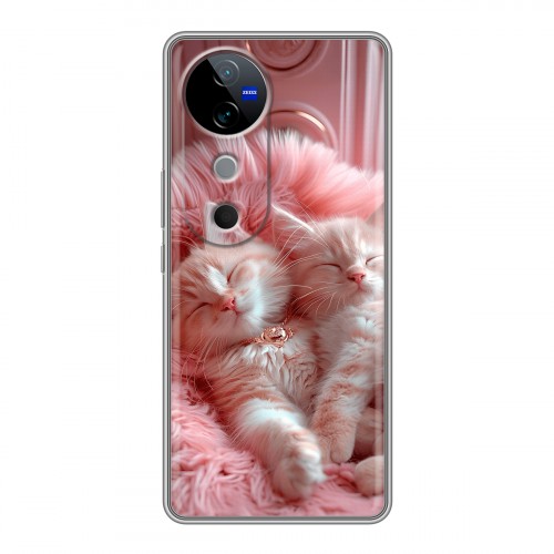 Дизайнерский силиконовый чехол для Vivo V40 5G котята котики