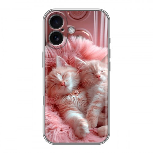 Дизайнерский силиконовый чехол для Iphone 16 котята котики