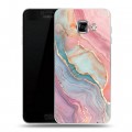 Дизайнерский пластиковый чехол для Samsung Galaxy C5 розовый мрамор
