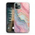 Дизайнерский силиконовый чехол для Iphone 11 Pro розовый мрамор