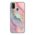 Дизайнерский силиконовый чехол для Samsung Galaxy M30s розовый мрамор