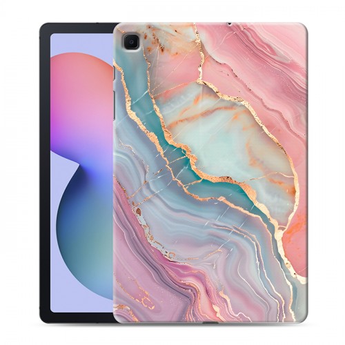 Дизайнерский силиконовый чехол для Samsung Galaxy Tab S6 Lite розовый мрамор