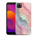 Дизайнерский силиконовый чехол для Huawei Honor 9S розовый мрамор