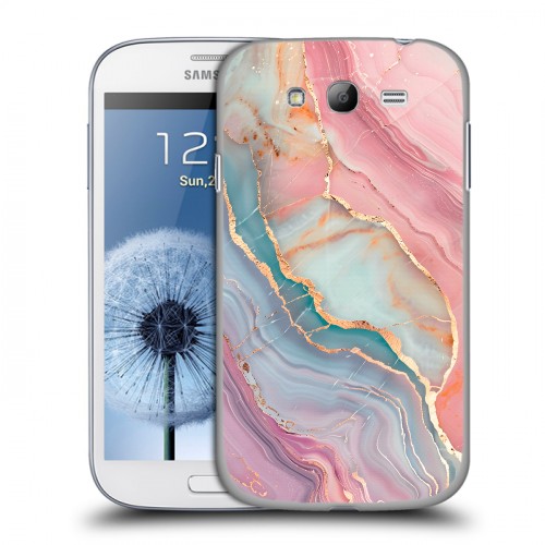Дизайнерский пластиковый чехол для Samsung Galaxy Grand розовый мрамор