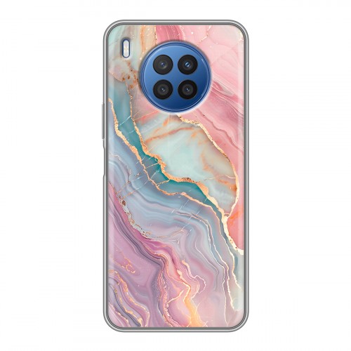 Дизайнерский силиконовый чехол для Huawei Nova 8i розовый мрамор