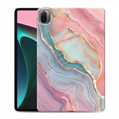 Дизайнерский силиконовый чехол для Xiaomi Pad 5 розовый мрамор