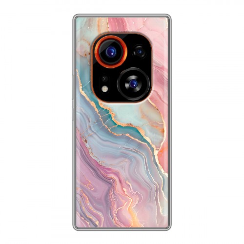Дизайнерский силиконовый чехол для Tecno Phantom X2 Pro розовый мрамор