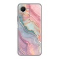 Дизайнерский силиконовый чехол для Realme C30s розовый мрамор