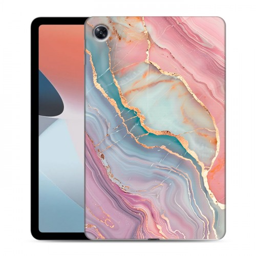 Дизайнерский силиконовый чехол для OPPO Pad Air розовый мрамор