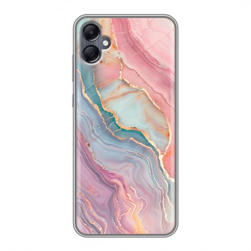 Дизайнерский силиконовый чехол для Samsung Galaxy A05 розовый мрамор