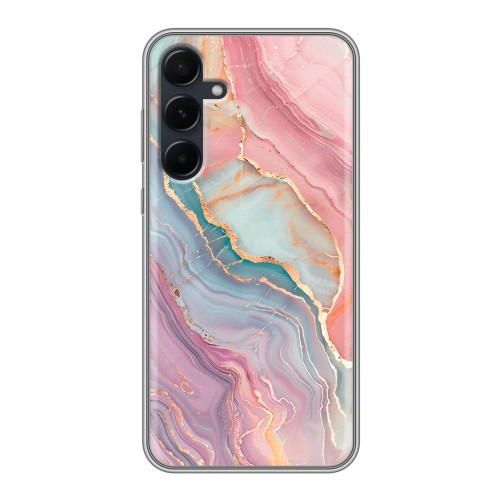 Дизайнерский силиконовый чехол для Samsung Galaxy A55 розовый мрамор
