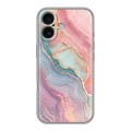 Дизайнерский силиконовый чехол для Iphone 16 розовый мрамор