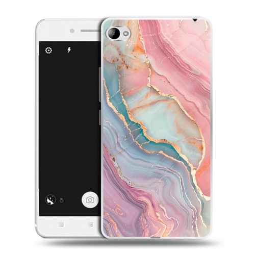 Дизайнерский пластиковый чехол для Lenovo S90 розовый мрамор