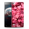 Дизайнерский пластиковый чехол для Lenovo Vibe X2 розовые сердечки