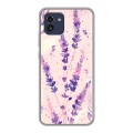 Дизайнерский силиконовый чехол для Samsung Galaxy A03 цветы лаванда