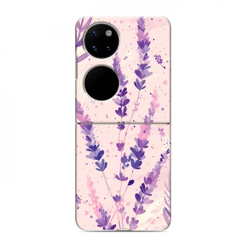 Дизайнерский пластиковый чехол для Huawei P50 Pocket цветы лаванда