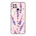Дизайнерский силиконовый с усиленными углами чехол для Xiaomi Redmi 10C цветы лаванда