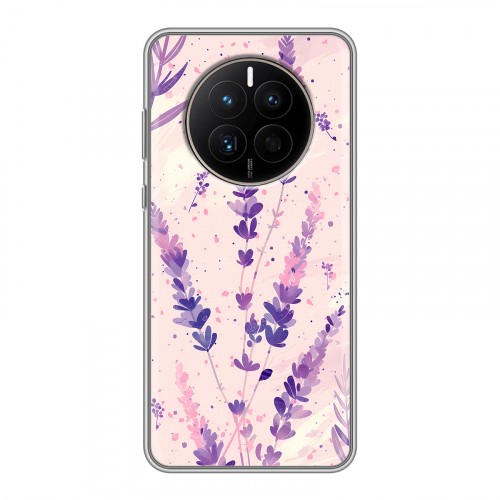 Дизайнерский силиконовый с усиленными углами чехол для Huawei Mate 50 цветы лаванда