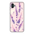 Дизайнерский силиконовый чехол для Samsung Galaxy A04 цветы лаванда