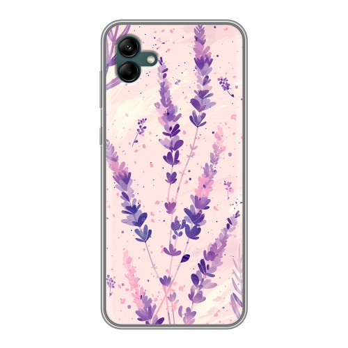Дизайнерский силиконовый чехол для Samsung Galaxy A04 цветы лаванда