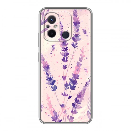 Дизайнерский силиконовый чехол для Xiaomi RedMi 12C цветы лаванда