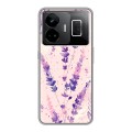 Дизайнерский силиконовый чехол для Realme GT3 цветы лаванда