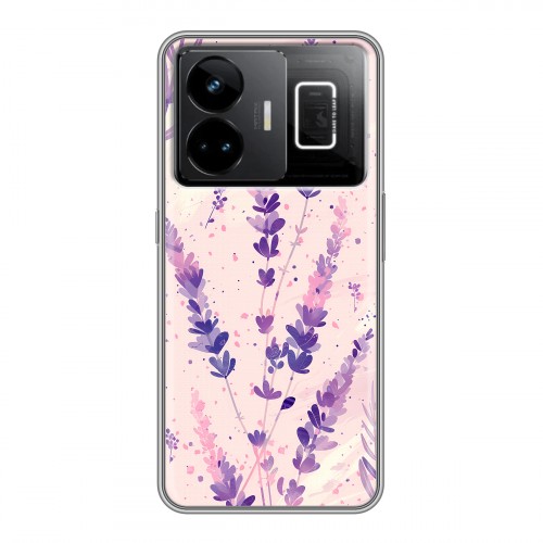 Дизайнерский силиконовый чехол для Realme GT3 цветы лаванда