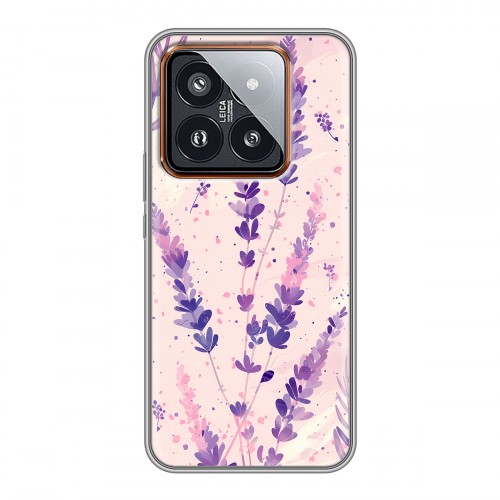 Дизайнерский силиконовый чехол для Xiaomi 14 Pro цветы лаванда