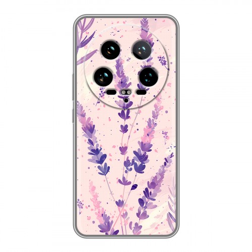 Дизайнерский силиконовый чехол для Xiaomi 14 Ultra цветы лаванда