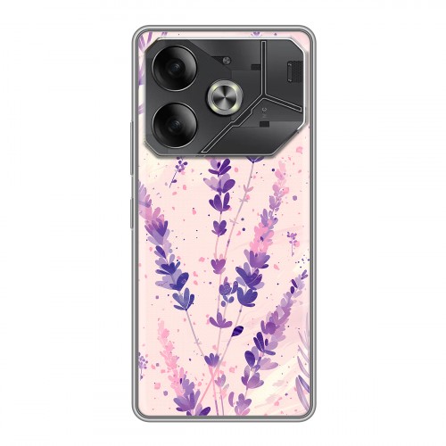 Дизайнерский силиконовый чехол для Tecno Pova 6 цветы лаванда