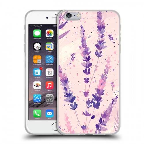 Дизайнерский силиконовый чехол для Iphone 6 Plus/6s Plus цветы лаванда