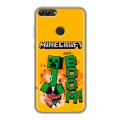 Дизайнерский силиконовый чехол для Huawei P Smart Майнкрафт Minecraft