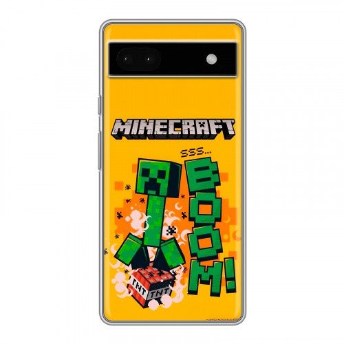 Дизайнерский силиконовый чехол для Google Pixel 6a Майнкрафт Minecraft