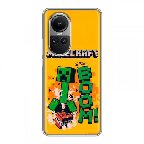 Дизайнерский силиконовый чехол для OPPO Reno10 Майнкрафт Minecraft