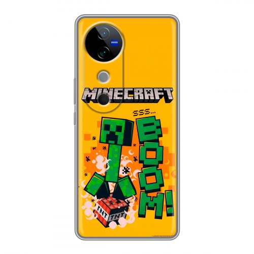 Дизайнерский силиконовый чехол для Vivo V40 5G Майнкрафт Minecraft