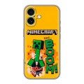 Дизайнерский силиконовый чехол для Iphone 16 Plus Майнкрафт Minecraft