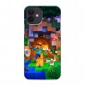 Дизайнерский силиконовый чехол для Iphone 12 Майнкрафт Minecraft