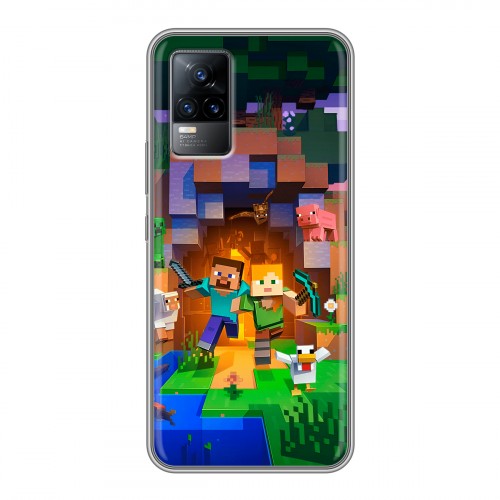 Дизайнерский силиконовый чехол для Vivo V21e Майнкрафт Minecraft