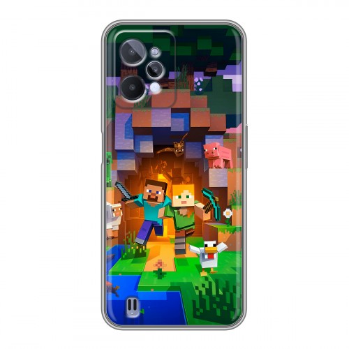 Дизайнерский силиконовый чехол для Realme C31 Майнкрафт Minecraft