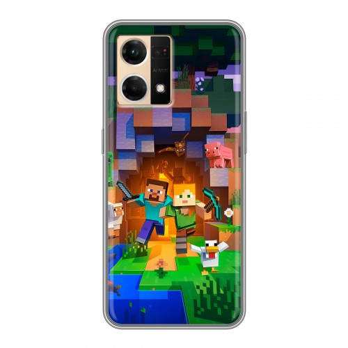 Дизайнерский силиконовый чехол для OPPO Reno7 Майнкрафт Minecraft