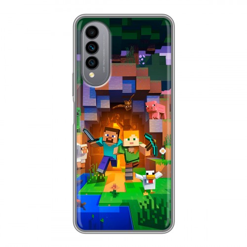 Дизайнерский силиконовый чехол для Wiko T50 Майнкрафт Minecraft