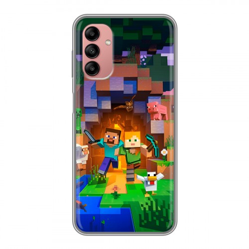Дизайнерский силиконовый чехол для Samsung Galaxy A04s Майнкрафт Minecraft