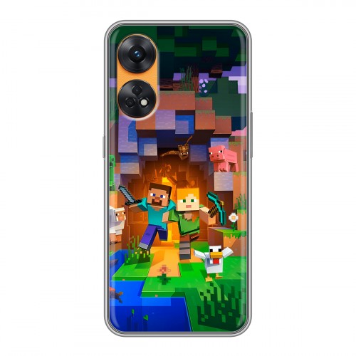 Дизайнерский силиконовый чехол для OPPO Reno8 T Майнкрафт Minecraft