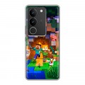 Дизайнерский силиконовый с усиленными углами чехол для Vivo V29 Майнкрафт Minecraft