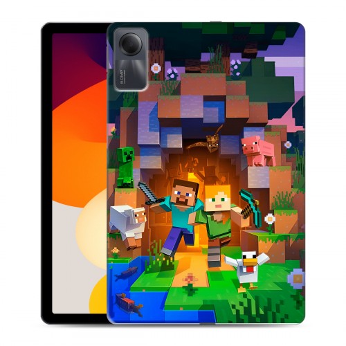 Дизайнерский силиконовый чехол для Xiaomi RedMi Pad SE Майнкрафт Minecraft